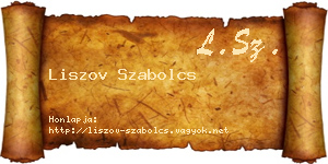Liszov Szabolcs névjegykártya